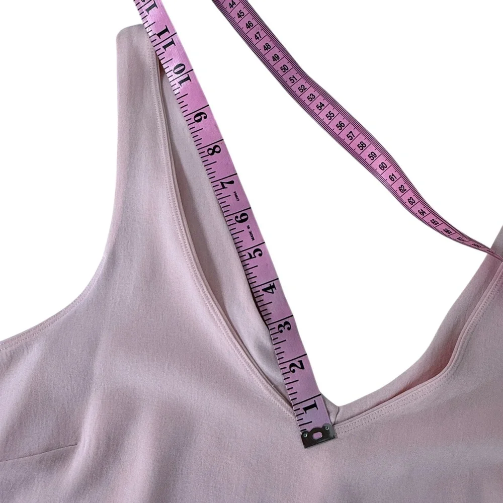 Lululemon Pink Sleeveless V Neck Midi Dress‎ Slits Athleisure Women's Large